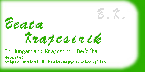 beata krajcsirik business card
